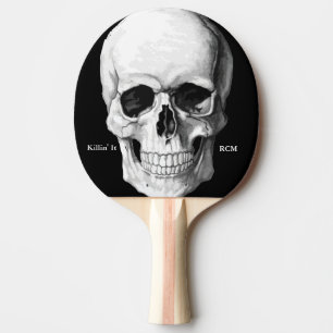 Raquette De Ping Pong Monogramme grunge de crâne