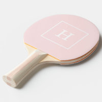 Monogramme Initial Cadre Rose Clair Blanc