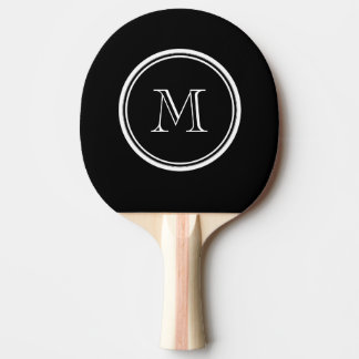 Raquette De Ping Pong Monogramme initial noir haut de gamme