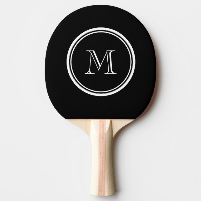 Raquette De Ping Pong Monogramme initial noir haut de gamme (Devant)