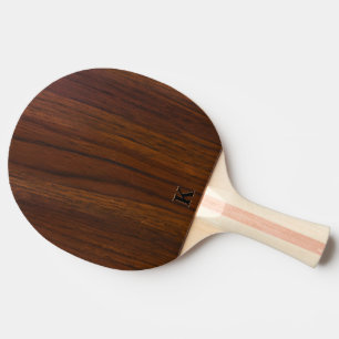 Raquette De Ping Pong Monogramme minimaliste en noyer foncé
