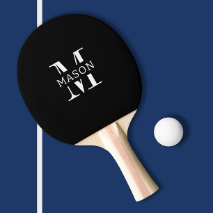 Raquette De Ping Pong Monogramme minimaliste personnalisé