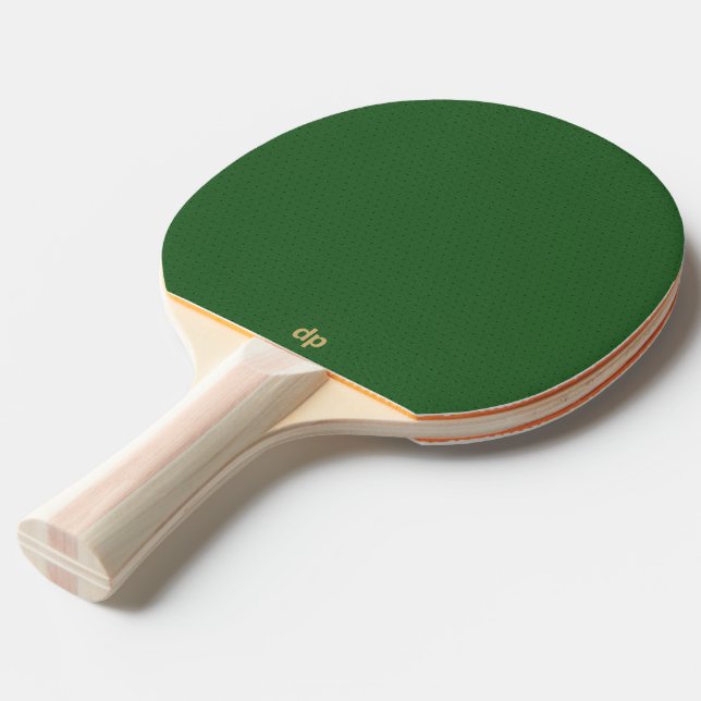 Raquette De Ping Pong Monogramme Or en cuir vert (Dos Angle)