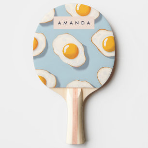 Raquette De Ping Pong Monogramme Personalisé Sunny Side Up Motif Oeuf
