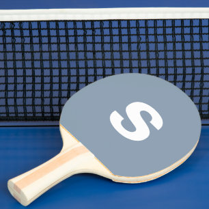 Raquette De Ping Pong Monogramme personnalisé bleu duvet initial