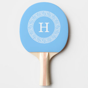 Raquette De Ping Pong Monogramme principal grec blanc d'initiale de