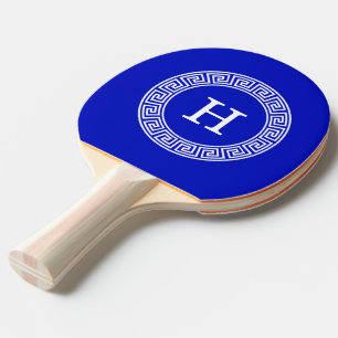 Raquette De Ping Pong Monogramme principal grec d'initiale de cadre de