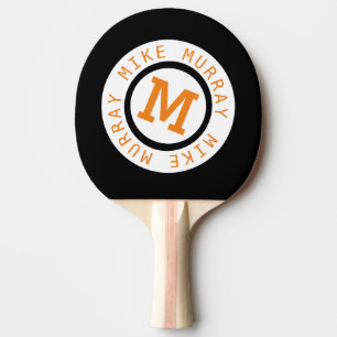 Raquette De Ping Pong monogramme sur noir