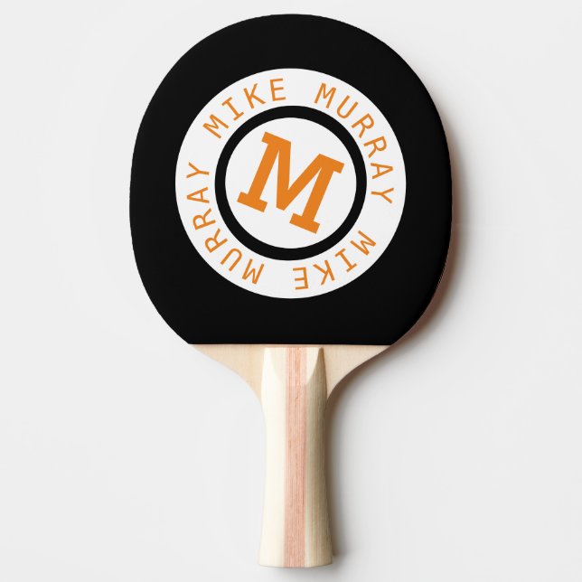 Raquette De Ping Pong monogramme sur noir (Devant)