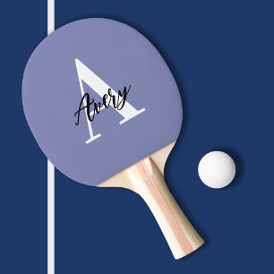 Raquette De Ping Pong Monogramme tendance avec superposition de nom de s