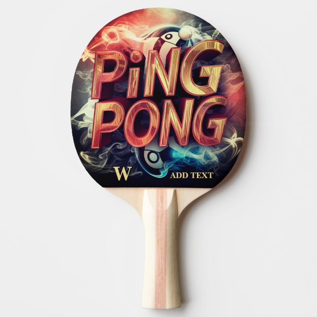 Raquette De Ping Pong monogrammed moderne coloré professionnel (Devant)