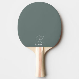 Raquette de ping pong monogrammée gris vert