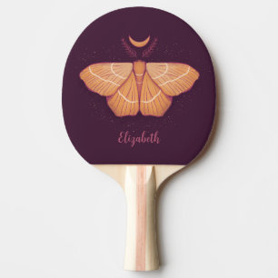 Raquette De Ping Pong Moon Moth Witchy Night Art - Illustration magique