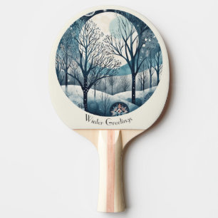 Raquette De Ping Pong Moonlit Nordic Forest, personnalisable