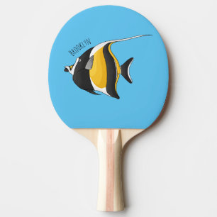 Raquette De Ping Pong Moorish idol fish cartoon illustration