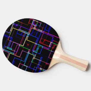 Raquette De Ping Pong Motif à bande multicolore COOL