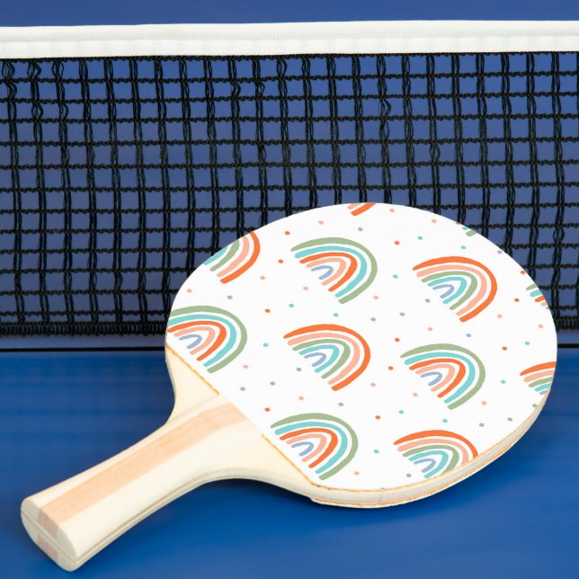 Raquette De Ping Pong Motif à point arc-en-ciel coloré (Insitu)