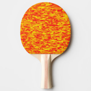 Raquette De Ping Pong Motif Abstrait orange rouge jaune