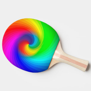 Raquette De Ping Pong Motif artistique de tourbillon arc-en-ciel de tein