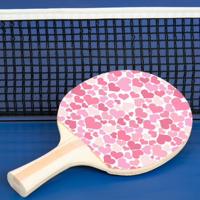 Raquette De Ping Pong Motif Coeurs roses - Ping Pong Paddle (Insitu)
