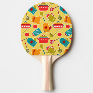 Raquette De Ping Pong Motif coloré des ustensiles de cuisine
