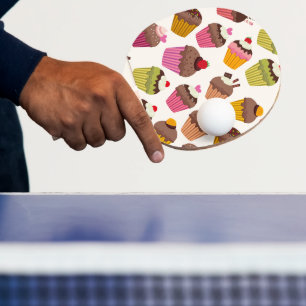 Raquette De Ping Pong Motif Cupcake, Motif Muffin, Chocolat, Cœurs