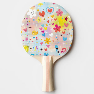 Raquette De Ping Pong motif de bande dessinée d'amusement