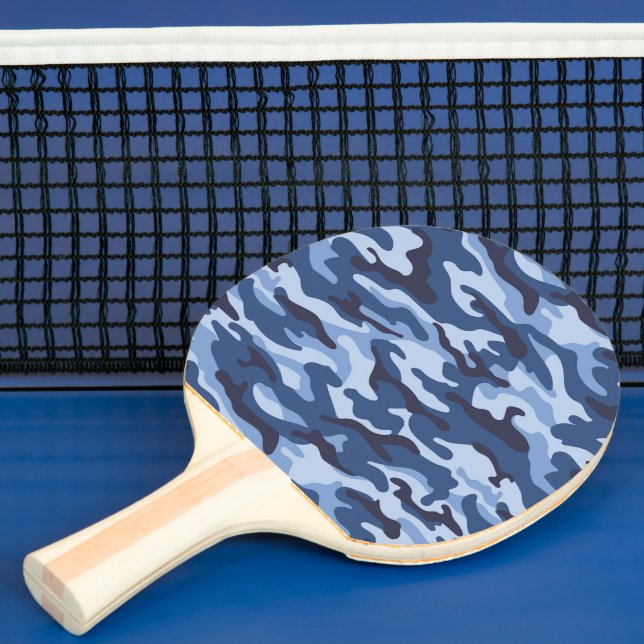 Raquette De Ping Pong Motif de camouflage bleu foncé (Insitu)