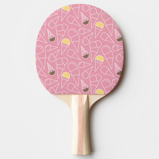 Raquette De Ping Pong Motif de crème glacée d'été (Devant)