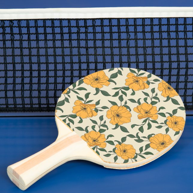Raquette De Ping Pong Motif de fleurs de crapaud orange (Insitu)