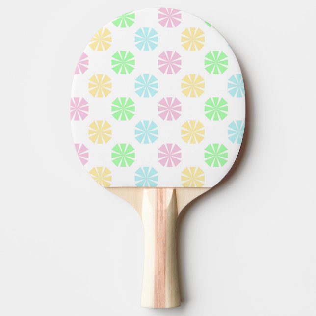 Raquette De Ping Pong Motif de fleurs pastel coloré (Devant)