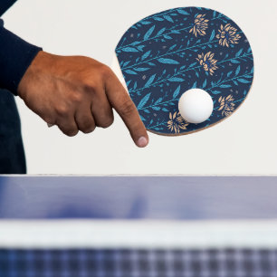 Raquette De Ping Pong motif de fleurs rétro