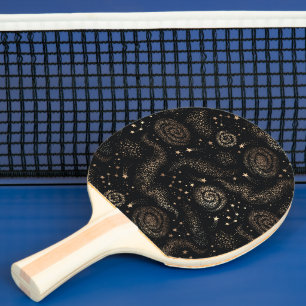 Raquette De Ping Pong Motif de galaxie Gold Star Constellation