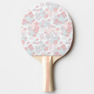 Raquette De Ping Pong motif de kawaii avec le griffonnage