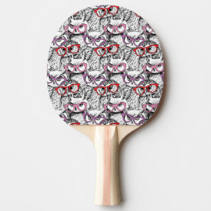 Raquette De Ping Pong Motif de lunettes de hibou