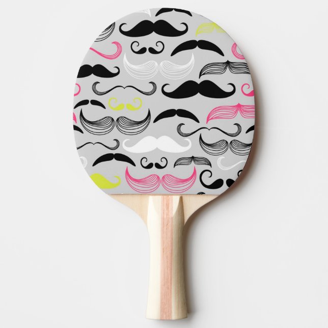 Raquette De Ping Pong Motif de moustache, rétro style (Devant)