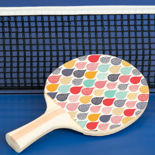 Raquette De Ping Pong Motif de point d'art pop Raindrop