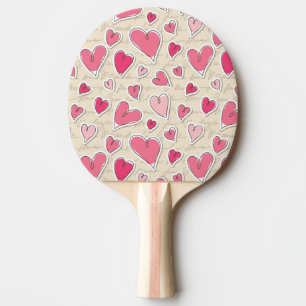 Raquette De Ping Pong Motif des coeurs