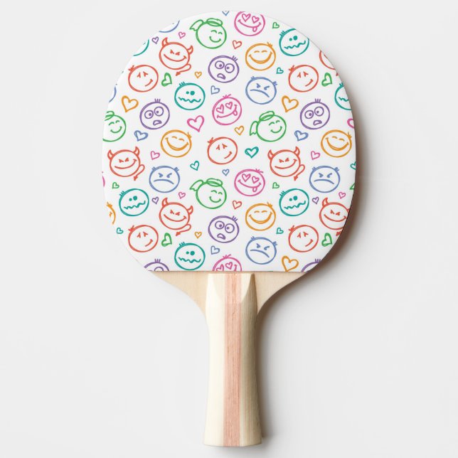 Raquette De Ping Pong motif des sourires (Devant)