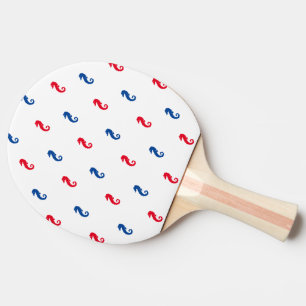 Raquette De Ping Pong Motif d'hippocampe rouge patriotique