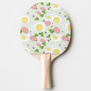 Raquette De Ping Pong Motif d'oeufs et de saucisse