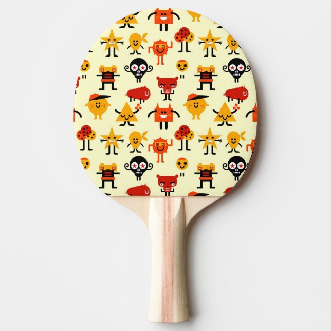Raquette De Ping Pong Motif drôle de monstres (Devant)