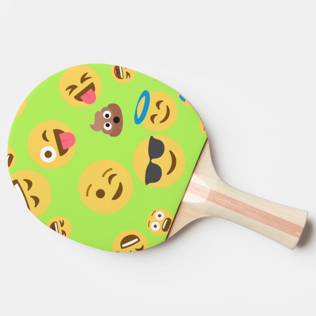 Raquette De Ping Pong Motif drôle d'Emoji (vert) (Côté)