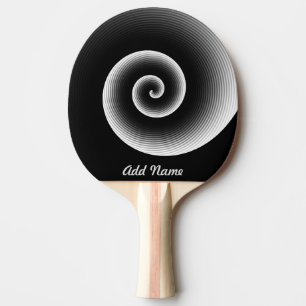 Raquette De Ping Pong Motif élégant noir et blanc personnalisé