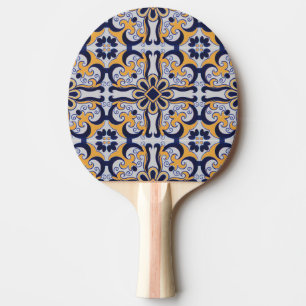 Raquette De Ping Pong Motif en tuiles portugaises
