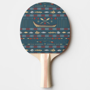 Raquette De Ping Pong Motif ethnique de pêche