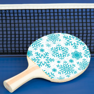 Raquette De Ping Pong Motif Flocon de Neige Bleu