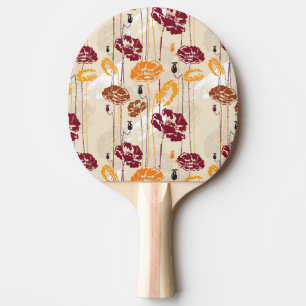 Raquette De Ping Pong Motif floral 4 d'élégance abstraite