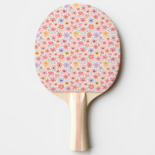 Raquette De Ping Pong Motif floral abstrait moderne
