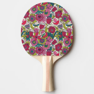 Raquette De Ping Pong Motif floral lumineux